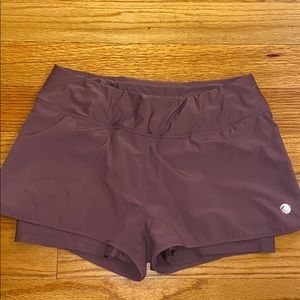 Running shorts with spandex inside